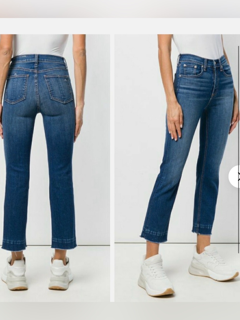 ***rag & bone*** Cropped High-Rise Straight Jeans in Colour - Blair